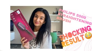 Philips 5000 Straightening Brush | Tested On Thick Curly Hair | Just A Shocking Result |