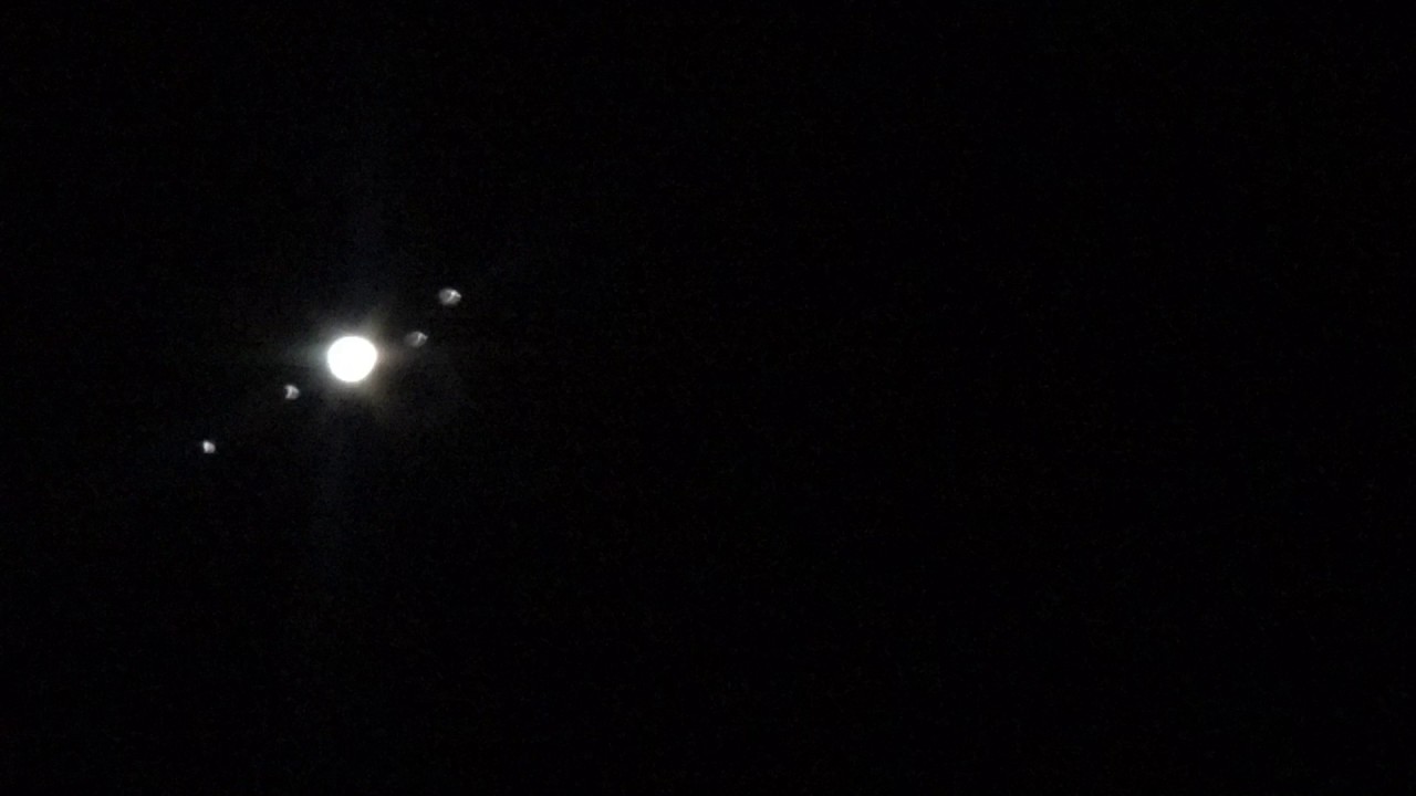Jupiter + moons through a telescope YouTube