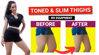 SLIM and TONED THIGHS in 7 Days | 4 Min Beginner Slim Leg Home Workout, No Jump