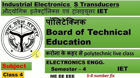 Polytechnic (IET) 4TH Semester Electronics engineering and |mechanical engineering |