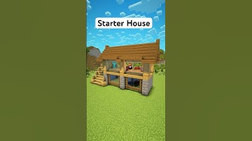 Minecraft Survival House #minecraft #tutorial #building  #starterbuild #shorts #stonestarterhouse