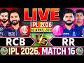 🔴 RCB vs RR, Live Match Today, IPL 2026, Bangalore vs Rajasthan, Live Cricket Score &amp; Commentary