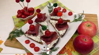 Бутерброды с французской горчицей и вяленым мясом Бутерброды с французской горчицей и вяленым мясом