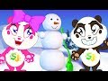 Panda Bo builds a Snowman - Fun Animation for Kids