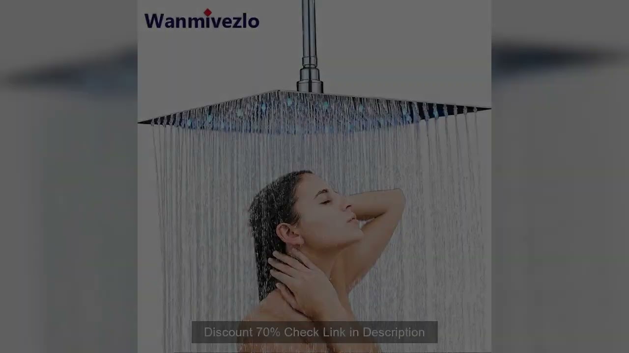 LED Light Bathroom Shower Head 16 inch Big Rainfall Shower Faucets Accessory Top Square Brass Ultra-