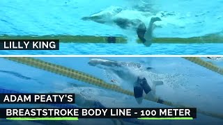 Adam Peaty and Lilly King's Breaststroke Body Line - Technique