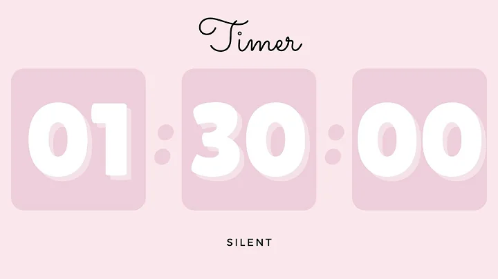 🌸 1 Hour 30 Minutes Silent Timer with Cute Ending Alarm | Pastel Pink Timer