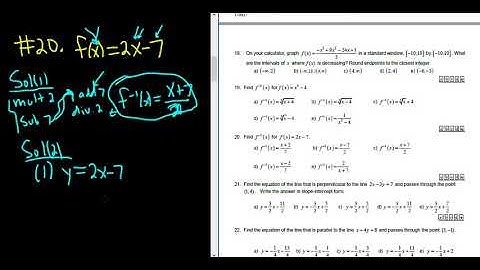 #20. Find f^(-1)(x) for f(x) = 2x - 7