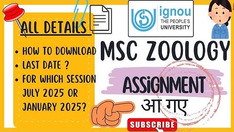 📣IGNOU MSC ZOOLOGY 2nd Year 2025 Assignment uploaded || BIG UPDATE ⚠️#ignousolvedassignment #msc#mzo