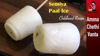 వీధిలో దొరికే చిన్ననాటి సేమియా పాల ఐసును ఇలా ఇంట్లోనే చేసుకోండి//How To Make Semiya Paal Ice At Home