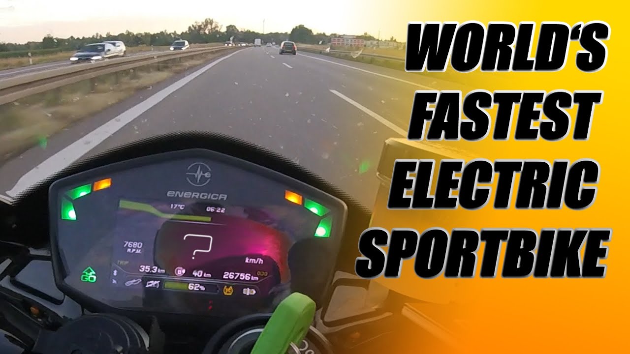 New World's fastest (street legal) electric sportbike. Energica EGO max speed on german autobahn.