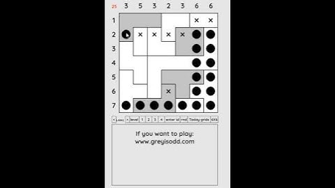 Grey is Odd - Today grids. Solution level 2 7X7 dated 07-30-2024 #logicpuzzles #logicgames  #games