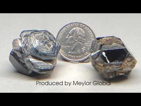 Two 100+ carat HPHT black lab-grown diamonds