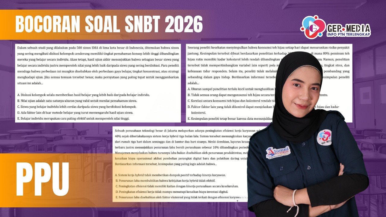 Bocoran Soal SNBT 2026 PPU | GEP Media