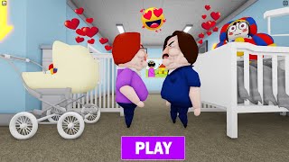 BETTY FALL IN LOVE WITH BEN JANITOR? BETTY'S NURSERY ESCAPE - PLAYING AS BABY POMNI #roblox #obby