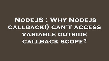 NodeJS : Why Nodejs callback() can