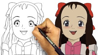 تعلم رسم ايميلي فتاة الرياح خطوة بخطوة للمبتدئين || تعليم رسم الانمي