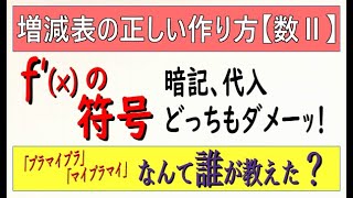 【超基礎】高校数学　正しい増減表のつくり方　数学Ⅱ　微分法の応用