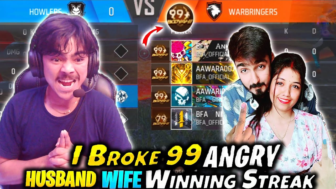 First Time Break 99 Winning Streak 😱Laka Gamer Vs Angry husband wife 😡 गुस्सा हो गया ||
