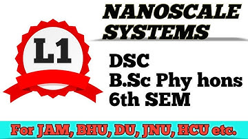 NANOMATERIALS AND APPLICATIONS:UNIT–I:NANOSCALE SYSTEMS:CBCS SYLLABUS 6th sem: DSC:crash course 2022
