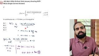 Q13 JEE Main 2026 Calculus Continuity Problem | Modulus Function Limit Solution Evening Shift