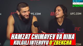 HAMZAT CHIMAYEV VA NINA KULGILI INTERVYU O'ZBEKCHA TARJIMA! DAXSHAT MMA