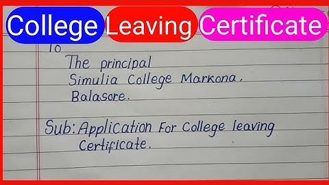 College Leaving Certificate application/CLC Certificate |