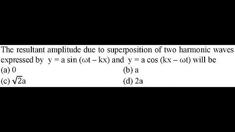 The resultant amplitude due to superposition of two harmonic waves expressed by
