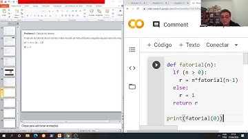 Módulo 7 - Aula 21 - Funções recursivas - Cálculo do Fatorial