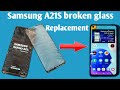 Samsung a21s broken glass change all repairing  geetu phones 