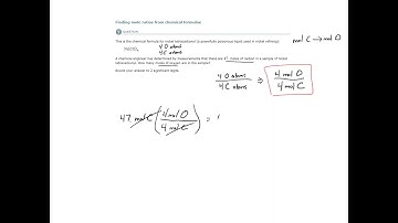 ALEKS - Finding mole ratios from chemical formulae (Example 2)