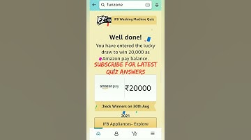 Amazon IFB Washing Machine Quiz Answers, Win 20000, win Amazon pay, Quiz on 13 July