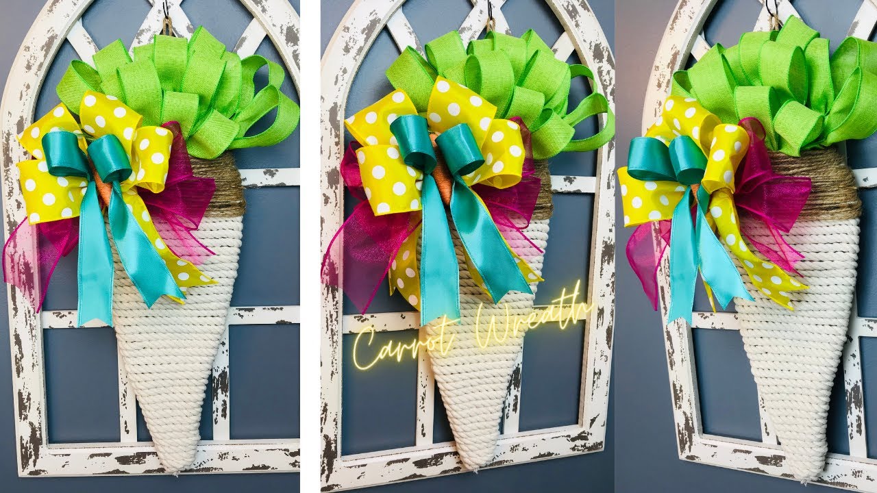 New Dollar Tree CARROT 🥕frame Easter Wreath Door Hanger DIY🐇Easy and ...
