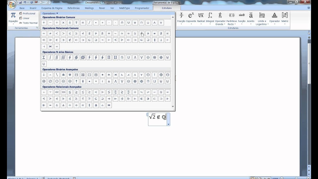 Inserir símbolos matemáticos - Suporte da Microsoft