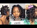I TRIED BANTU KNOTS ON MY RELAXED HAIR FOR THE FIRST TIME | HEATLESS CURLS
