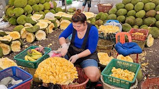 Amazing Size Fruit! Jackfruit Cutting Skills - Thai Street Food