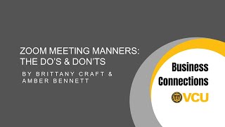 Zoom Meeting Manners
