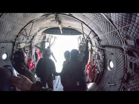 Parachute jump from