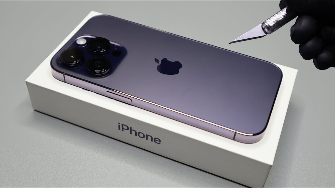 Apple iPhone 14 Pro Deep Purple - Short ASMR Unboxing - YouTube