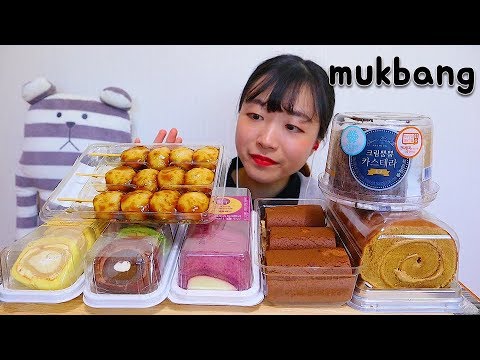 편의점 고구마,띵작, 모카 등 종류별로 롤케이크 디저트 먹방 Convenience Store Roll Cake mukbang  コンビニエンスストア ロールケーキ रोल केक