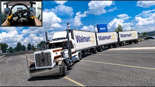 Triple Trailer Mastery-Walmart's Trucking Challenge - American Truck Simulator - Moza R21&TSW Wheel