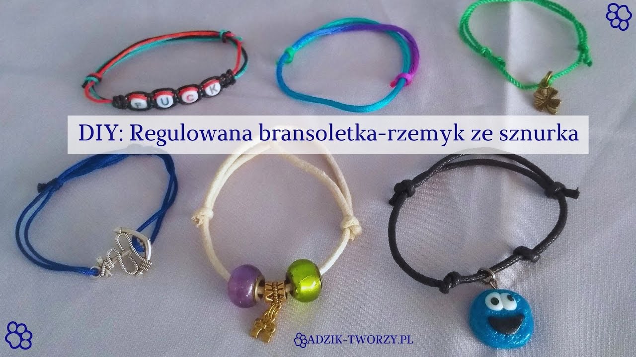 Regulowana bransoletka-rzemyk ze sznurka DIY - zmajstruj coś dla siebie! -  YouTube