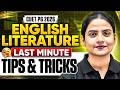 CUET PG English Literature Last Minute Revision | CUET PG English Literature Exam Tricks & Tips