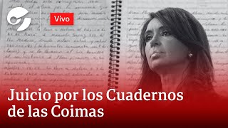 EN VIVO: AUDIENCIA DEL JUICIO POR LOS CUADERNOS DE LAS COIMAS CONTRA CRISTINA KIRCHNER