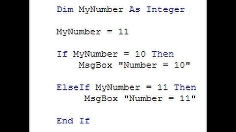 If then else statement in Excel vba