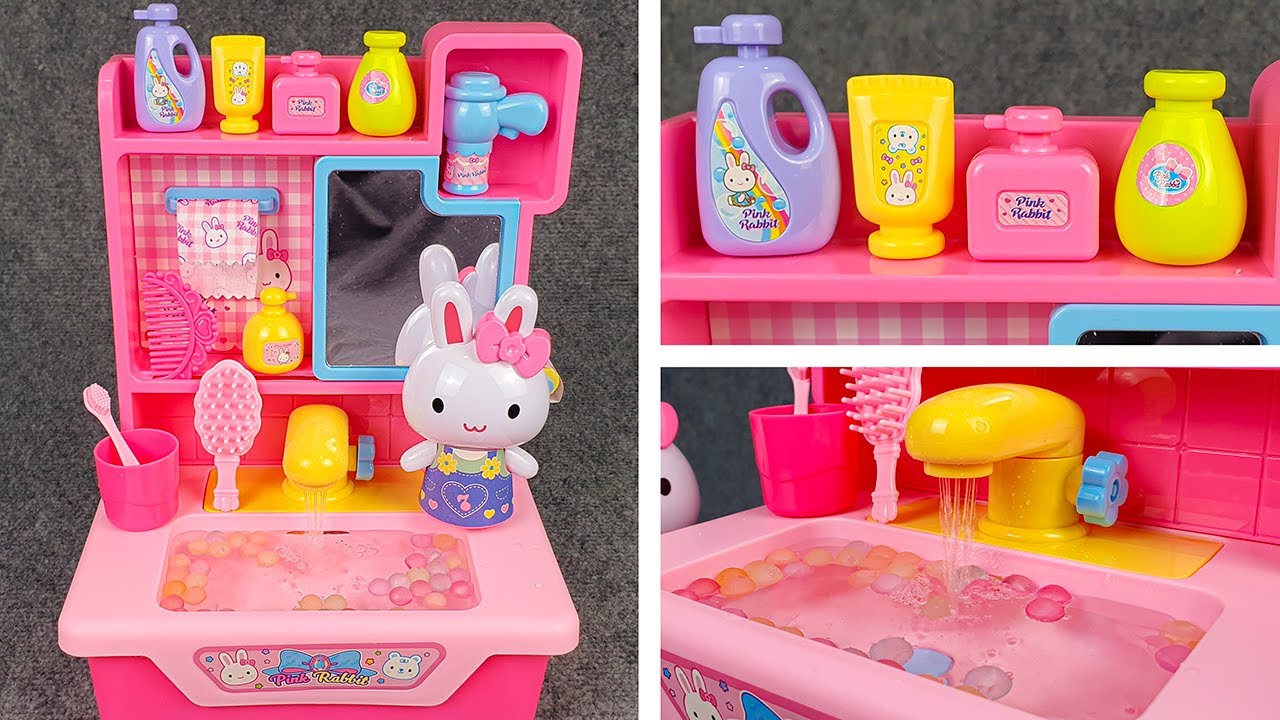 13 Minutes Satisfying with Unboxing Cute Pink Rabbit Sink With Real Water Working ASMR