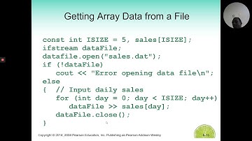 C++ Chapter 8 Arrays