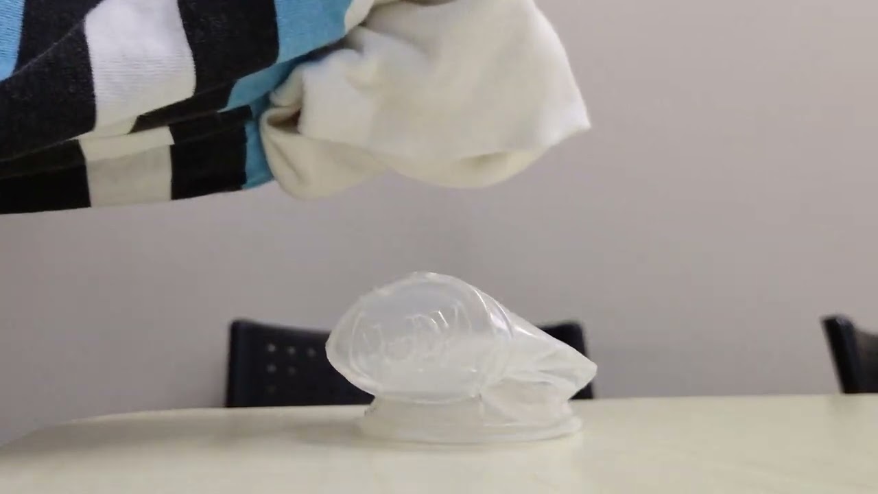 Crushing a plastic cup