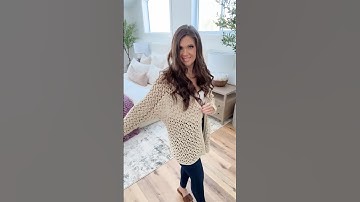 Crochet a Lace Stitch Cardigan in only 2 Pieces! Watch the tutorial #crochetcardigan #springcrochet