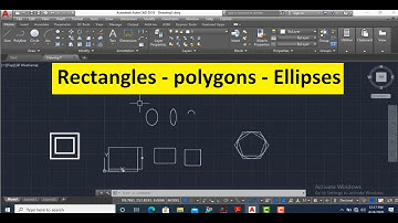 Autocad  - Drawing rectangles, polygons and ellipses - Tutorial